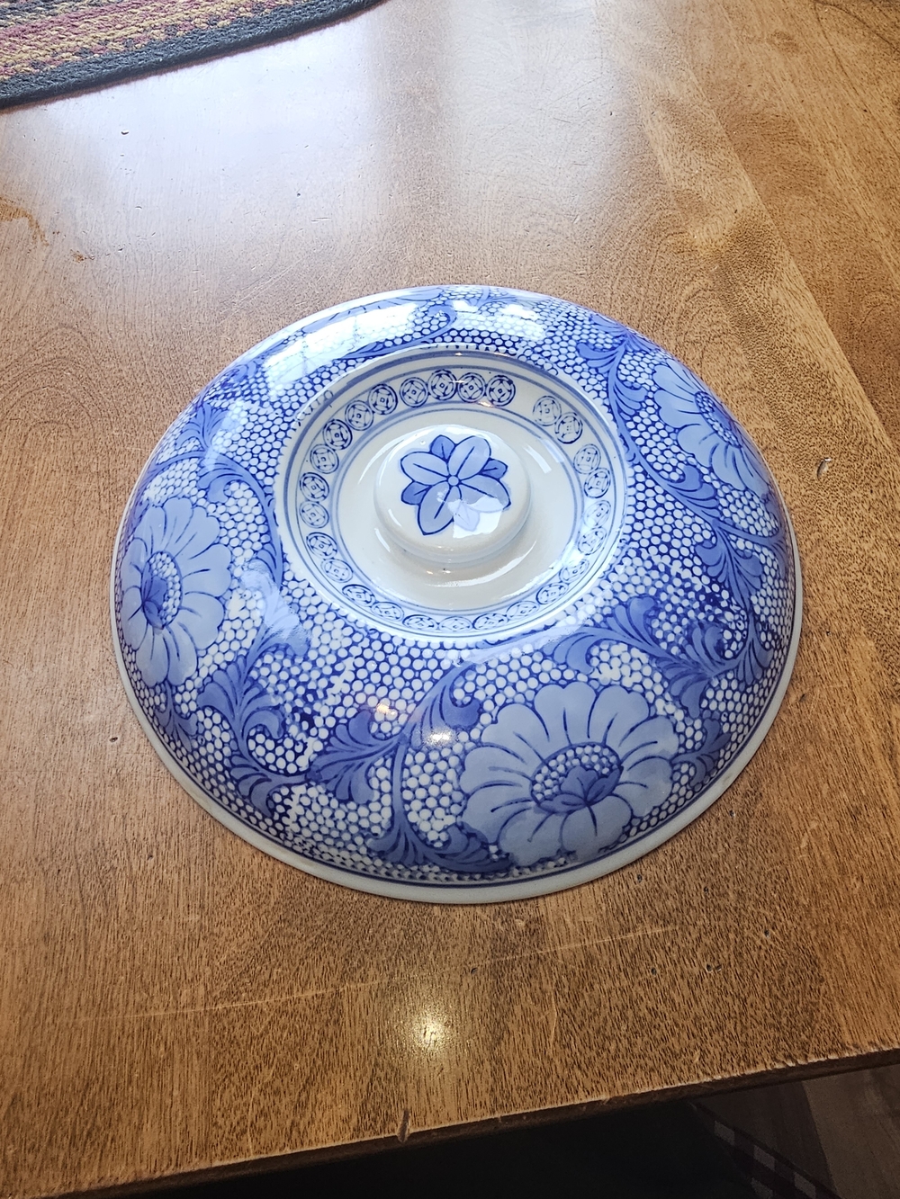Vtg 1990's IDG Williams Sonoma Blue Faux Chinoserie Lid Only